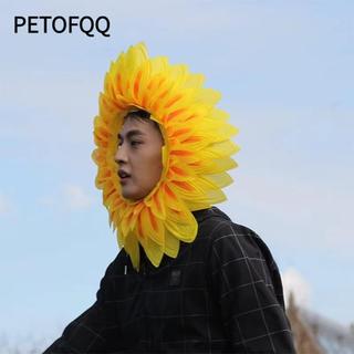 Mũ đội đầu hướng dương PETOFQQ, Đạo cụ biểu diễn ngộ nghĩnh 42cm, Mũ hoa hướng dương màu vàng Unisex nhẹ cho bữa tiệc khiêu vũ Trò chơi lễ hội Trẻ em Thanh thiếu niên Người lớn