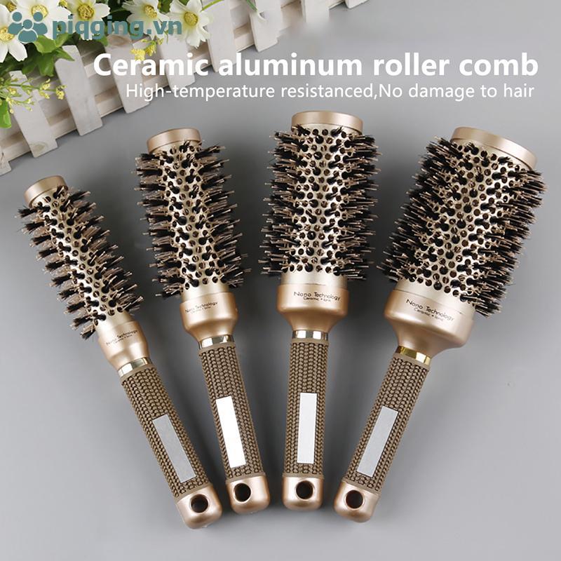 Piqing Professional Thermal Ceramic Ionic Round Barrel Tay cầm chống trượt Bàn chải tóc vàng VN