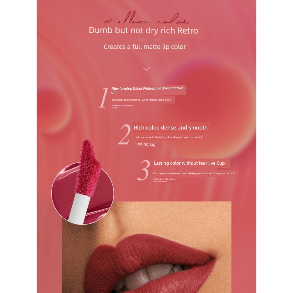 OTWOO Cao Cấp Dày Matte Chống Dính Cốc Son Bóng Nhung Matte Lip Mud Không Phai Màu Son Bóng Học Sinh