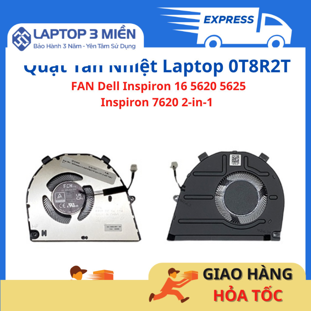 FAN Quạt tản nhiệt Laptop Dell Inspiron 5620 5625 7620 Vostro 5620 5625 0T8R2T T8R2T zin LIKENEW
