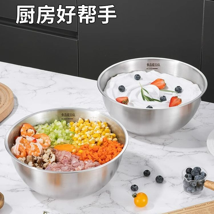 Phong Cách Hàn Quốc Thép Không Gỉ Nấu Lưu Vực Salad Hộ Gia Đình Thương Mại Trứng Ăn Salad Lạnh Salad