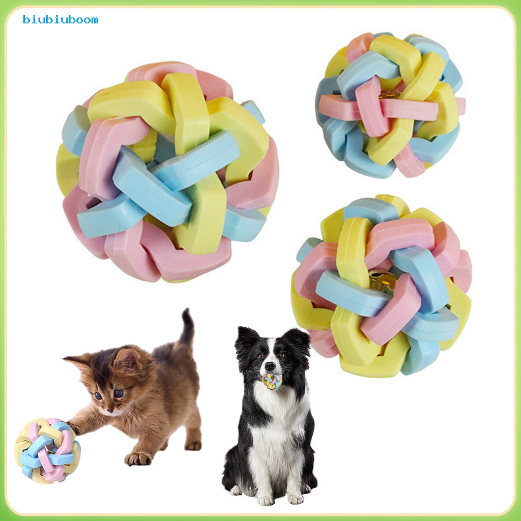 [TM] Răng Đồ Chơi Thú Cưng Nhiều Màu Sắc Cho Chó Nhai Bóng Có Chuông – Đồ Chơi Lắc Tay Cao Su Cho Ch
