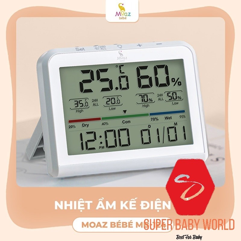 Nhiệt ẩm kế điện tử Moaz BéBé MB-124 NHIỆT ẨM KẾ MOAZ BÉBÉ MB-027 SHOP SBW