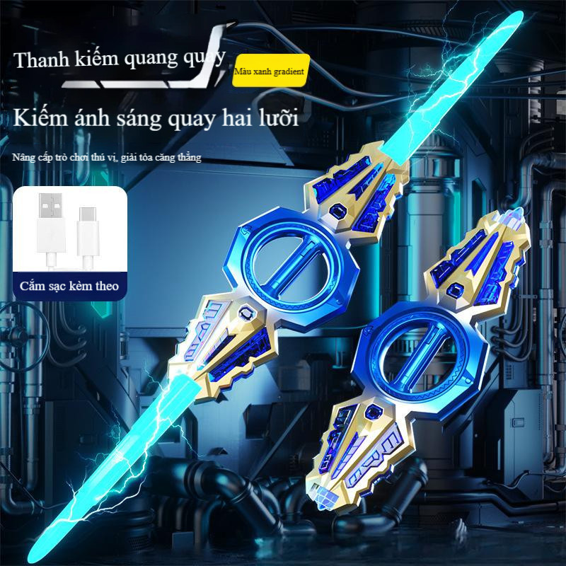 2026 Thanh kiếm lửa bán chạy Thanh kiếm Laser hai lưỡi xoay thanh kiếm phát sáng cho bé trai trẻ em
