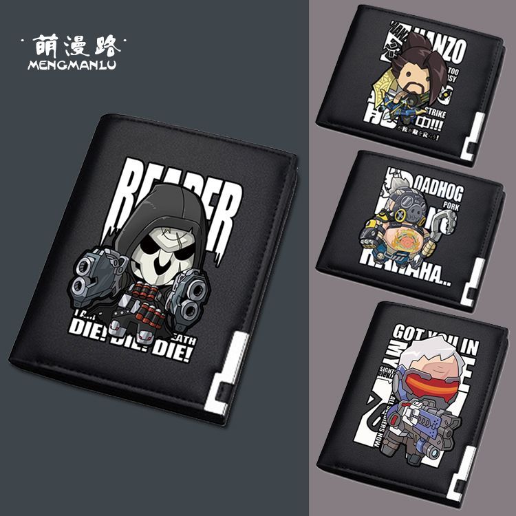 Genji Overwatch Shimada Hanzo Ví Gấp Nửa Nam Nữ Ví Ngắn Túi Đựng Thẻ Zero Ví