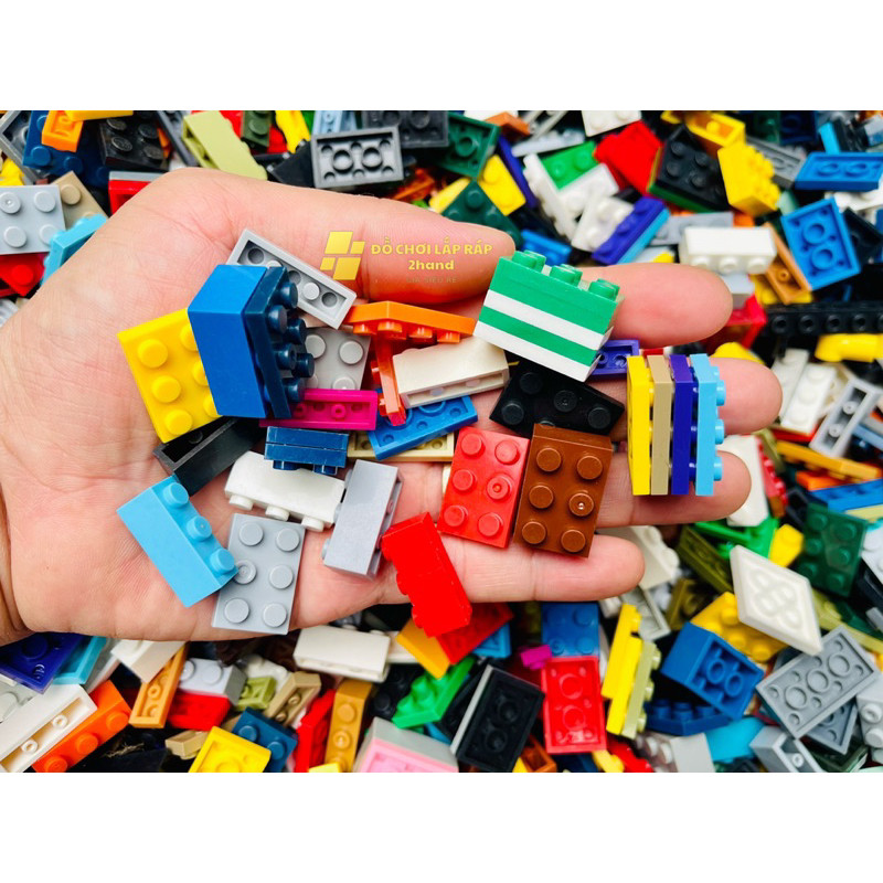 Đồ chơi lắp ráp - combo 150gram gạch 1x3, 2x3, 3x3 cao khối và dẹp thấp - ngẫu nhiên - gạch non (2ha