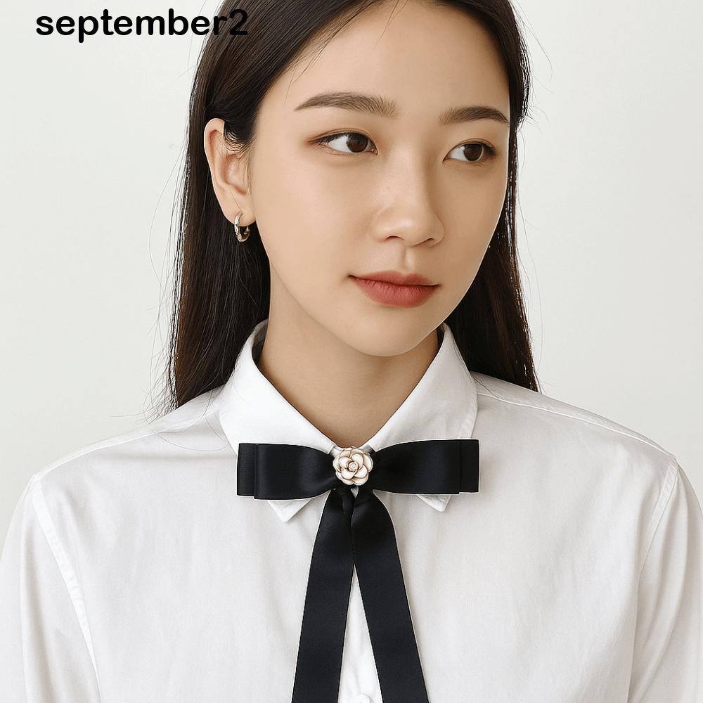 Trâm cài áo đen ruy băng, ve áo trắng nơ đen - Thiết kế đơn giản phù hợp tang lễ
