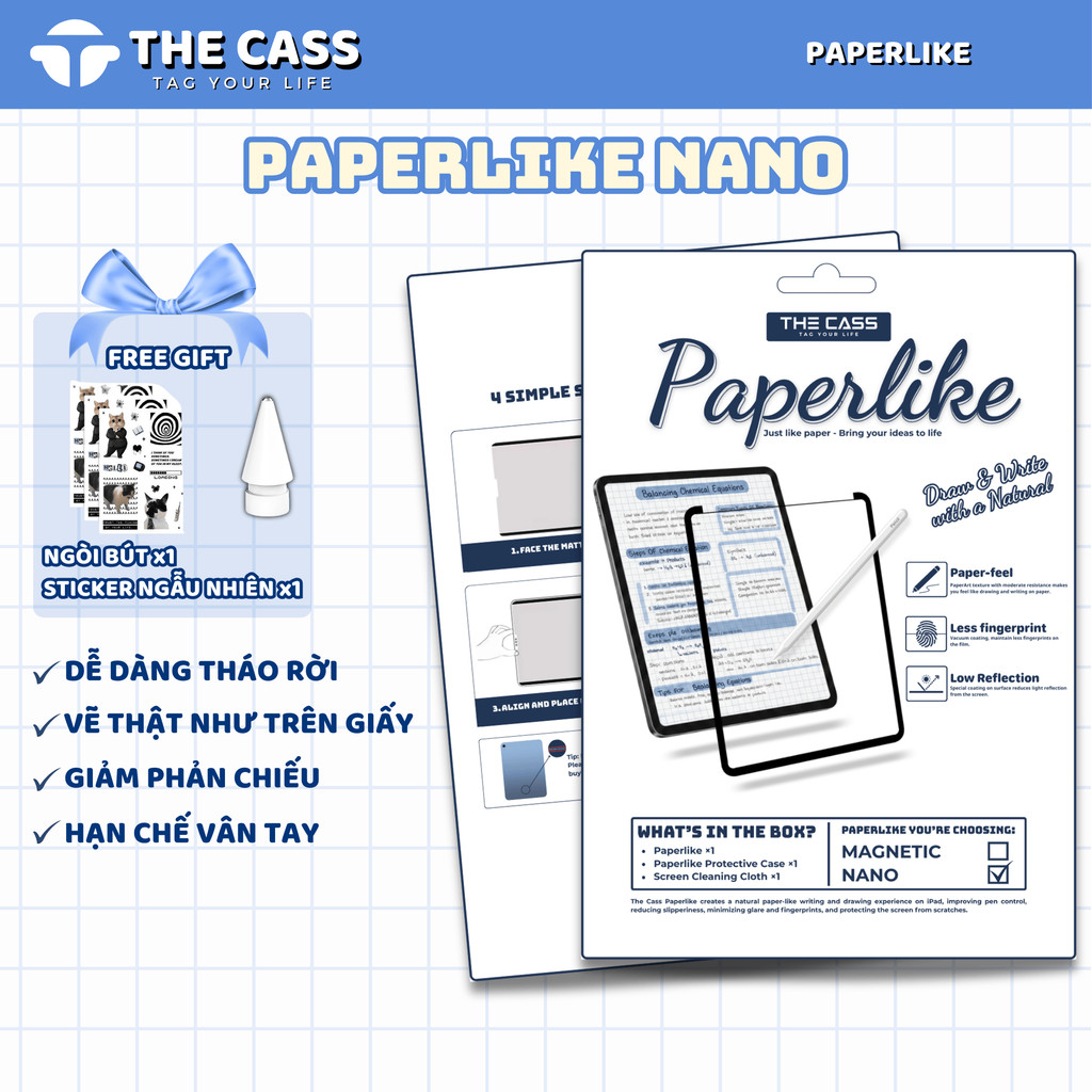 [TẶNG NGÒI BÚT] Miếng Dán Màn Hình Paperlike NANO Dành Cho iPad Gen 10/11,iPad Pro 2024, iPad Air M3