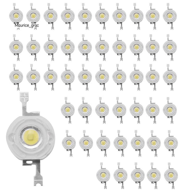 50 Chiếc 1W Diode Công Suất Cao Trắng Mát Hạt Led 1 Watt Chip Đèn 3V-3.4V