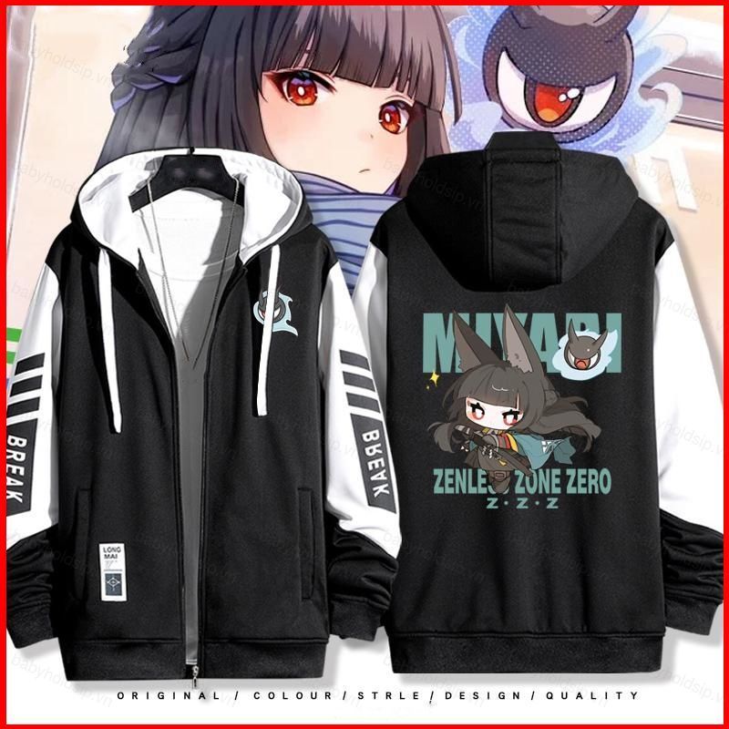 Bộ Cosplay BS1 Zenless Zone Zero Hoshimi Miyabi - Áo Khoác và Dây Kéo