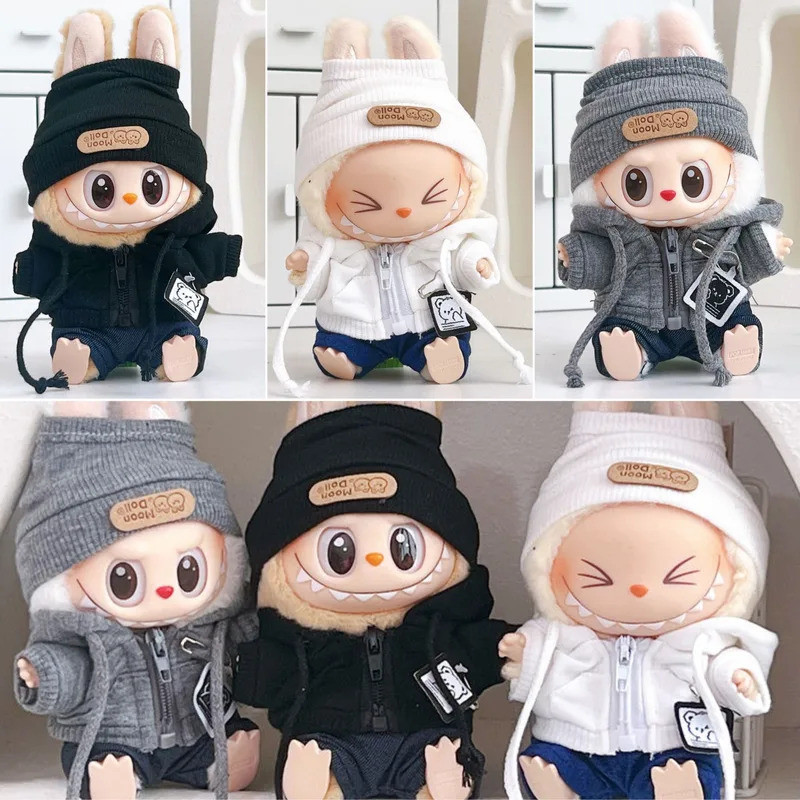 Quần Áo Cho Lafufu 15 / 17Cm Búp Bê Dây Kéo Áo Khoác Áo Khoác Mũ Bộ Phụ Kiện Trang Phục