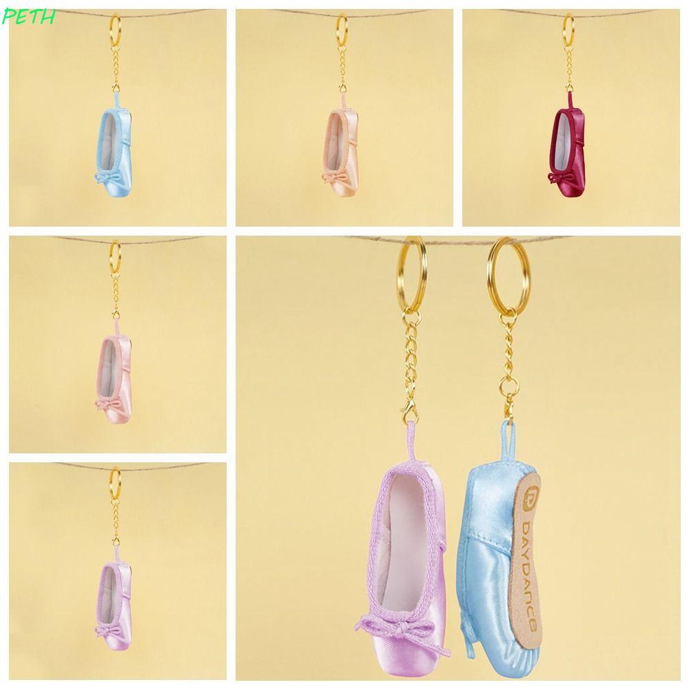 PETH Mini Ballet Giày Móc Khóa, Satin Ba Lê Giày Hình Con Mũi Nhọn Giày Móc Khóa, Phụ Kiện Mũi Nhọn 