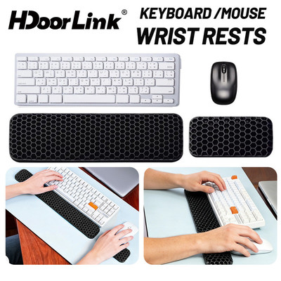 HdoorLink Miếng Lót Cổ Tay Cho Bàn Phím Làm Mát Miếng Lót Chuột Bàn Phím Miếng Lót Cổ Tay Cho Bàn Chống Trơn Trượt Tổ Ong Cổ Tay Còn Lại