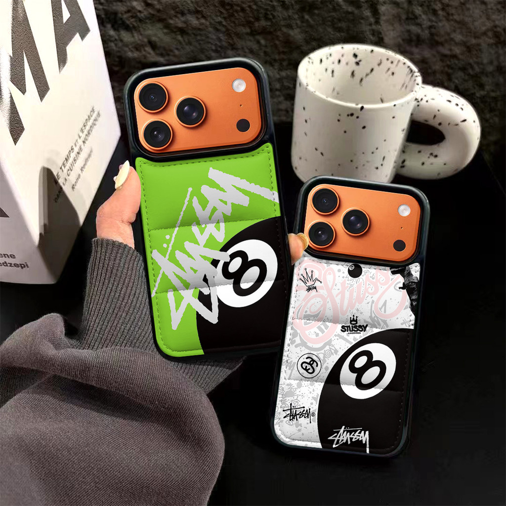 Street Classic STU * * * * Bida Đen 8 Xuống Áo Khoác Điện Thoại Thích Hợp Cho iPhone 17ProMax 17air 