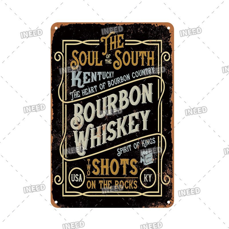 Jim Beam Bulmers Whisky Tín Hiệu Vintage Kim Loại Trang Trí Tường Mảng Bám Retro Thanh Quán Rượu Tra