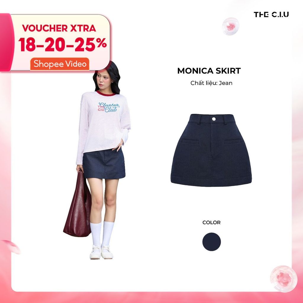 Chân váy ngắn chữ A basic túi 2 bên THE C.I.U - Monica Skirt