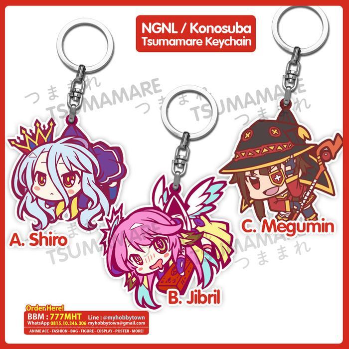 Gantungan Kunci Acrylic Anime No Game No Life Pinched Tsumamare satuan - Shiro