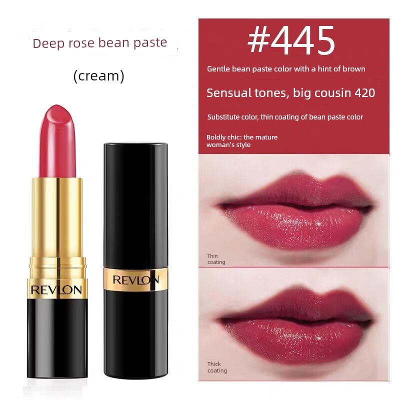 T Thái Lan Revlon Revlon Revlon Ống Đen Son Môi Dưỡng Ẩm Đậu Dán Màu Mờ 225#325#445#