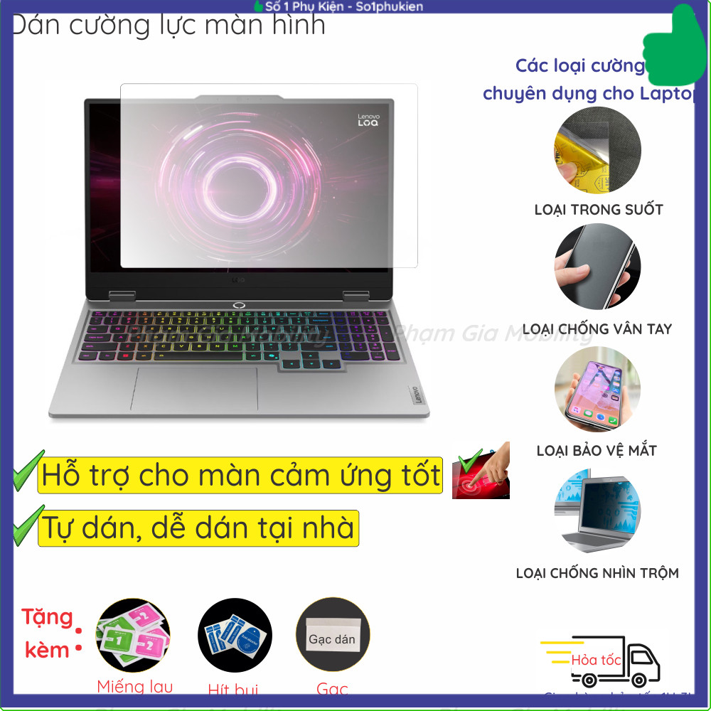 Dán cường lực dành cho Lenovo LOQ Gaming 15ARP10E Essential 15IRX11 15IRX10 15IRH8 15APH8 15IRX9 15I
