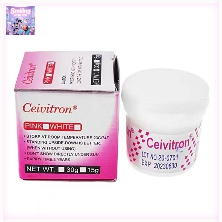 Ceivitron Nha khoa Tạm thời Làm đầy khoang Vật liệu phục hồi Hồng / Trắng 30g / 15g