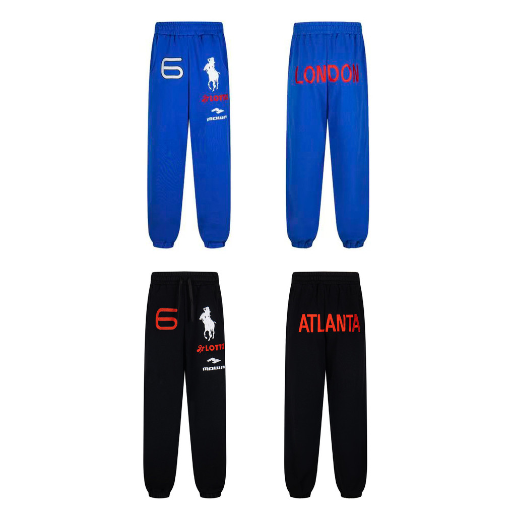 HT1L Mowalola LEARL Heavyweight Angel War Horse Embroidered Jogger Pants Baggy Casual wide-leg sport