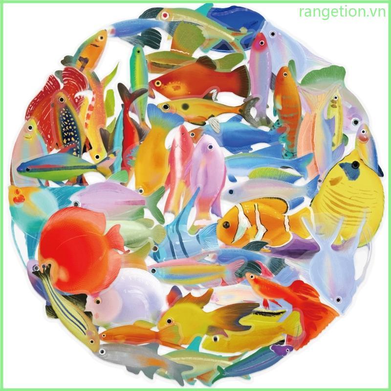 RAN 50 Tờ Nhãn Dán Động Vật Biển Nhãn Dán Trang Trí Decal Cá Nhãn Dán Đại Dương