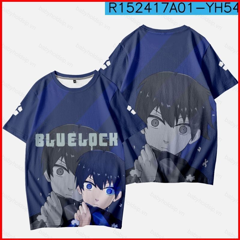 Áo thun cosplay Isagi Yoichi & Nagi Seishiro Blue Lock, vải 3D thoáng mát cho mùa hè