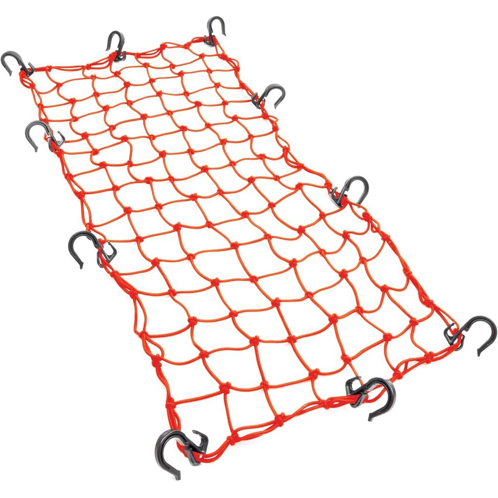 Lưới chở hàng co giãn Powertye 15in x 30in với 10 móc có thể điều chỉnh và lưới chặt chẽ 2in x 2in, màu đỏ
