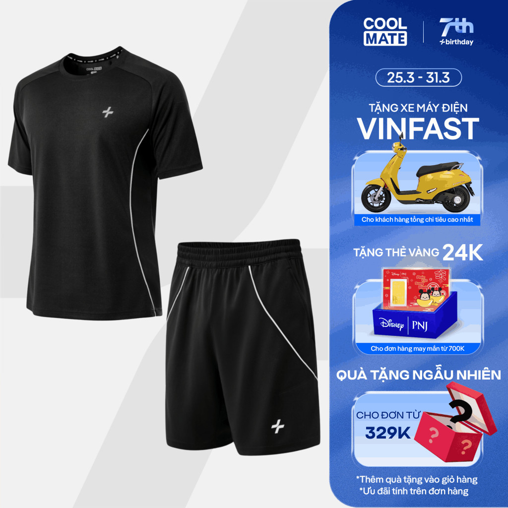 Set bộ đồ quần áo thể thao nam pickleball FlexLine Active Thoáng khí thấm hút tốt Coolmate