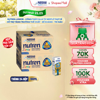Bộ 2 Thùng 24 Hộp Sữa Pha Sẵn NESTLÉ NUTREN JUNIOR Thụy Sĩ Công Thức BIG Tăng Trưởng 180ML
