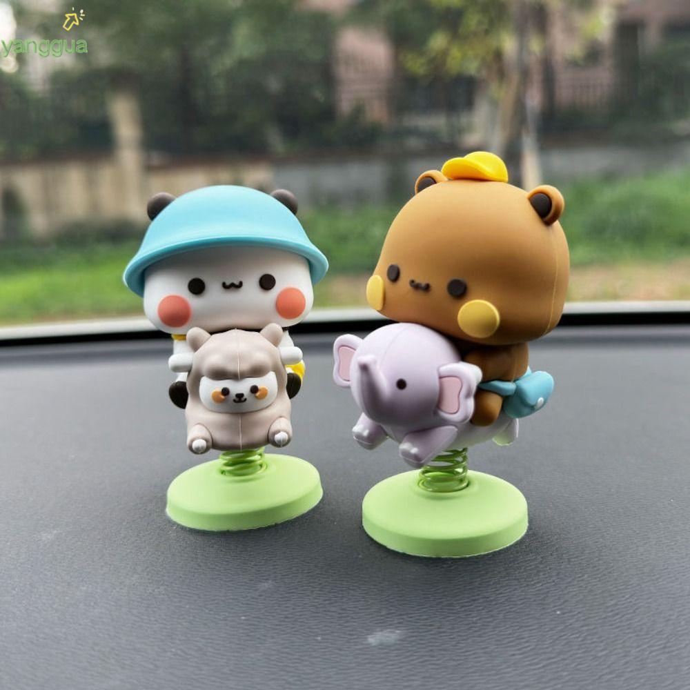 YANGGUA Bubu Dudu Gấu Đồ Chơi Mô Hình, PVC Bubu Dudu Gấu Trúc Hình, Bộ Sưu Tập Lắc Đầu Kawaii Hoạt H