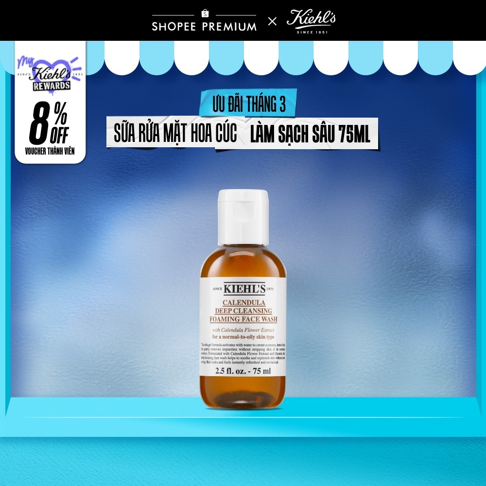 Sữa rửa mặt hoa cúc Kiehl's Calendula Deep Cleansing Foaming Face Wash 75ml