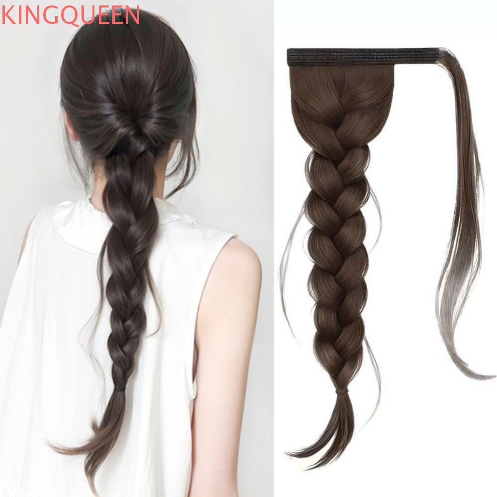 KINGQUEEN Tóc Giả Tổng Hợp Braids - Đuôi Ngựa Giả Tự Nhiệt, Thiết Kế Thanh Lịch Cho Tóc Dài
