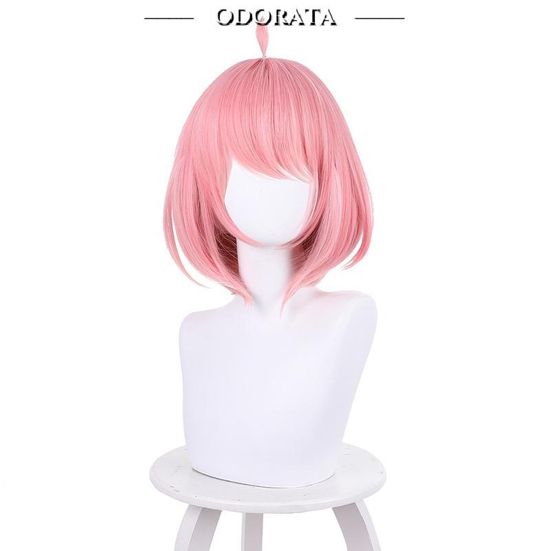 Tóc giả ngắn màu hồng cho cosplay Anime Spy x Family Anya Forger - Phù hợp Halloween