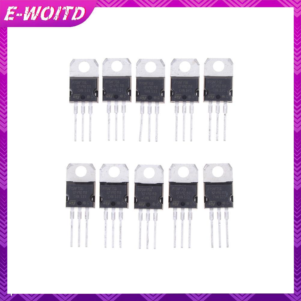 E-WOITD 10 CÁI P75NF75 P75N75 STP75NF75 TO-220 bóng bán dẫn oril E-WOITD