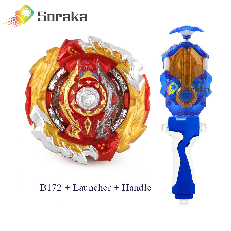 Bộ khởi động Soraka Beyblade Burst B-172 World Spriggan trong tay cầm phóng cho bé trai