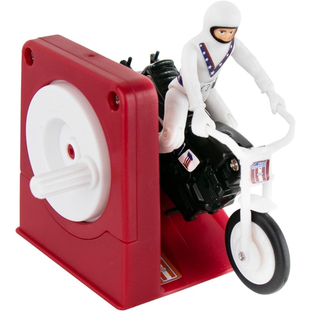 Đồ chơi nâng gió cổ điển thu nhỏ Evel Knievel nhỏ nhất thế giới | Tính năng Rider, Stunt Cycle và En
