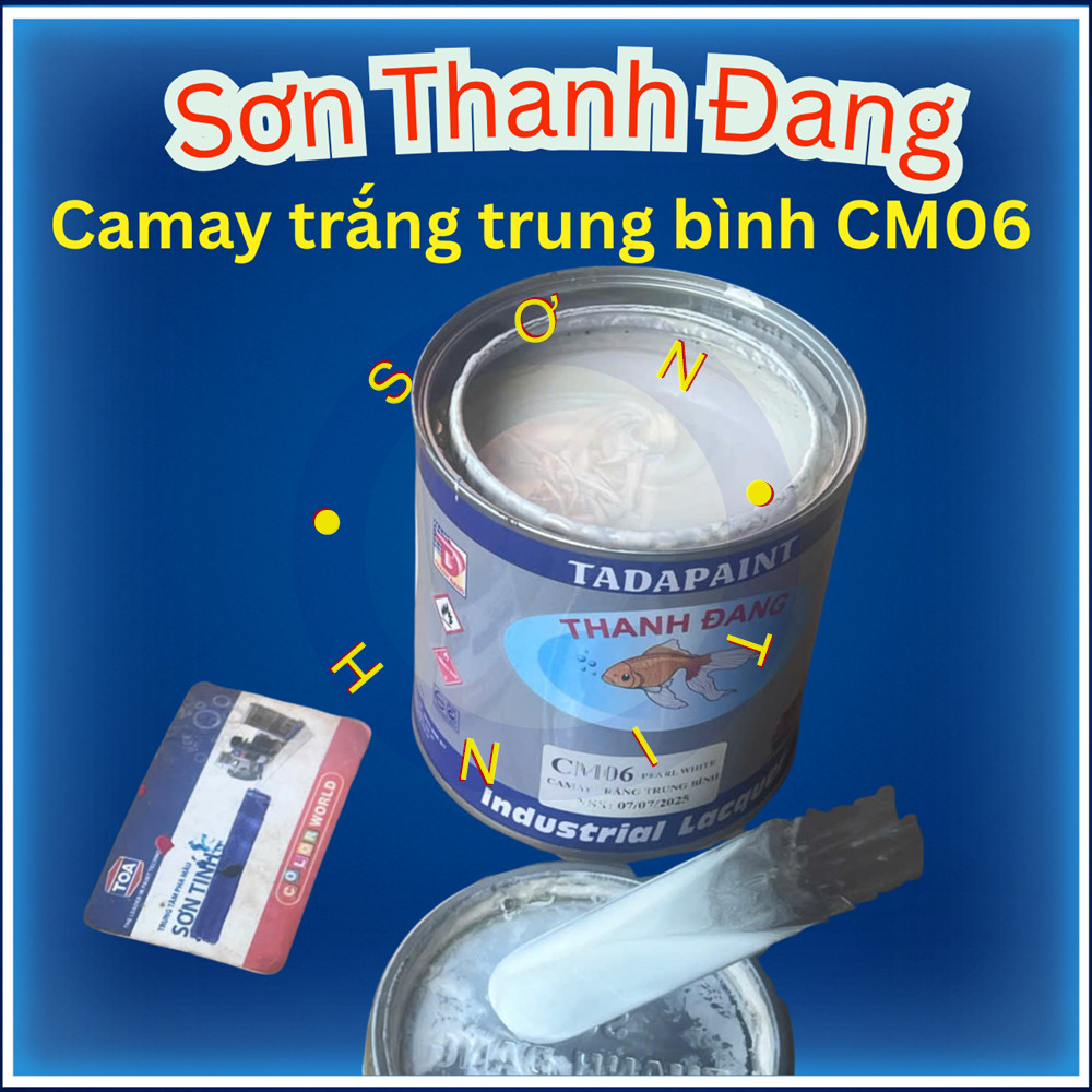 Sơn thơm công nghiệp Thanh Đang màu camay trắng trung bình CM06, sơn ô tô xe máy