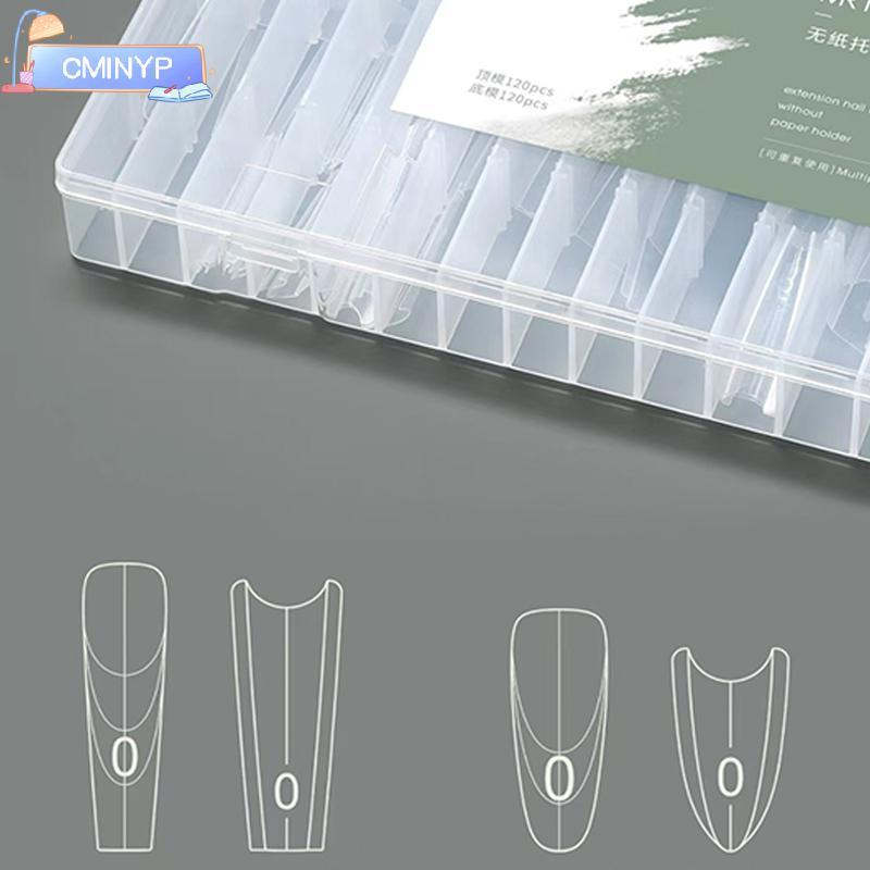 CMINYP 240 Cái / hộp Sandwich Dual Nail Forms Extensions Dual Forms Coffin Almond Nail Forms Rapid E