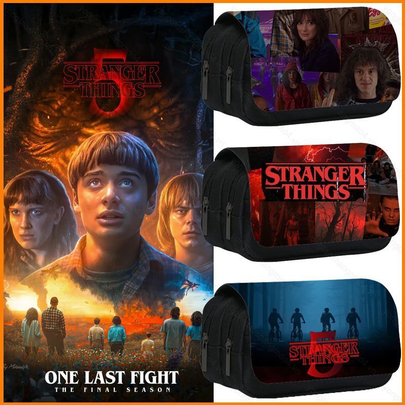 YT4 Stranger Things Eleven Hộp Đựng Bút Học Sinh Túi Đựng Bút Dung Tích Lớn Anime Mike Wheeler Túi V