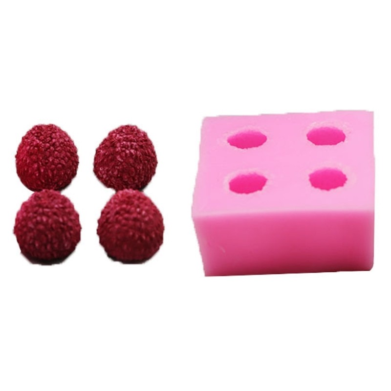 Bapara Lychee Fondant Bánh Khuôn Trang Trí Bánh Cupcake Toppers Làm Xà Phòng Handmade Khuôn 3D Lyche