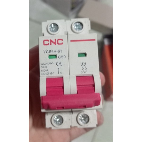 Aptomat CNC 2P 50A YCB6H-63 C50 – CB Té 2 Pha 50A Chính Hãng