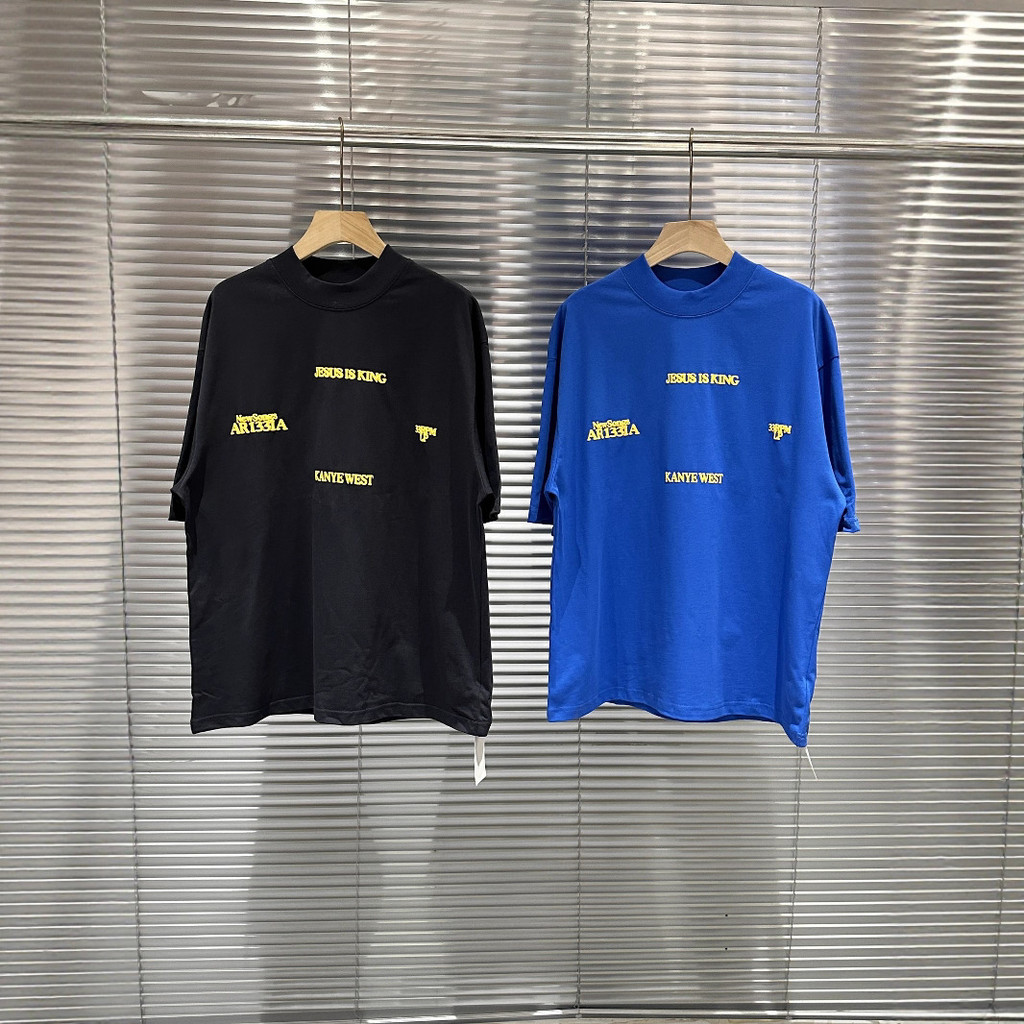 ECXC CPFM KANYE Kanye letter print casual loose short sleeve T T-shirt Men and Women