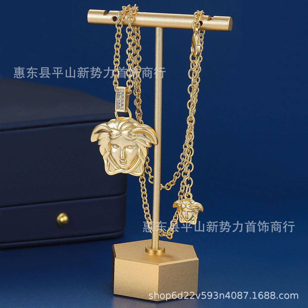 Mặt dây chuyền Medusa Vòng cổ Tôn trọng Đầu con người Ba chiều Chuỗi xương đòn Mô hình Kim loại Châu