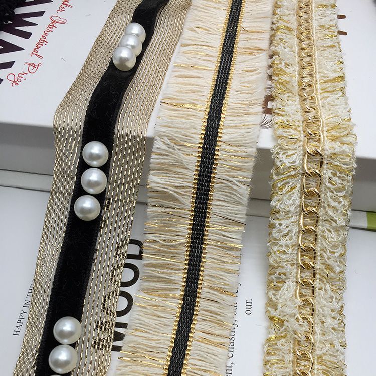 2-3cm Rộng Nhỏ Hương Thơm Quần Áo Phụ Kiện Dây Xích Ren Quần Áo Áo Len Ren Kim Loại Webbing Dây Xích