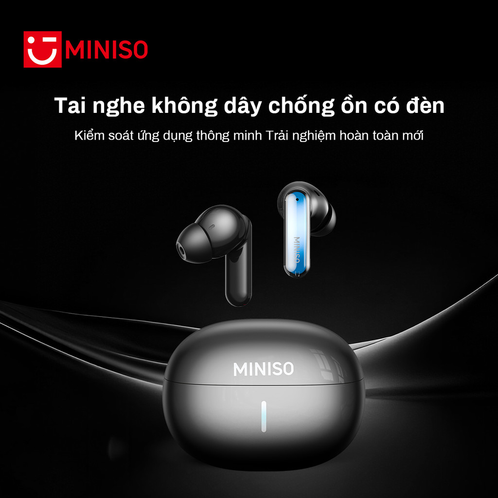 MINISO MS110 AI Tai nghe dịch thuật Video Chức năng phụ đề Bấm dài 2 giây ANC Chế độ khử tiếng ồn Tai nghe nhét tai có thể điều khiển Thiết kế dải đèn phát sáng Bluetooth 6.0 | BigBuy360 - bigbuy360.vn