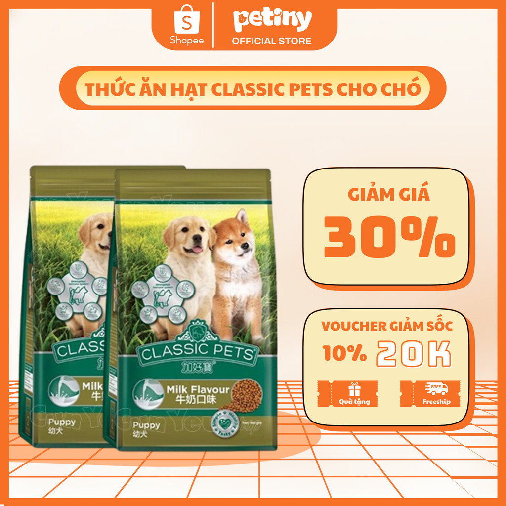 Thức ăn hạt Classic Pets cho chó con vị sữa - Classic Pet Puppy 400g - Petiny Petshop
