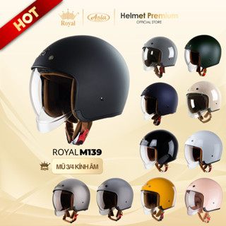 Mũ Bảo Hiểm Royal M139 Kính Âm Chính Hãng, Kiểu Dánh 3 Phần 4 Tiện Lợi, An Toàn, Thời Trang, Vintage