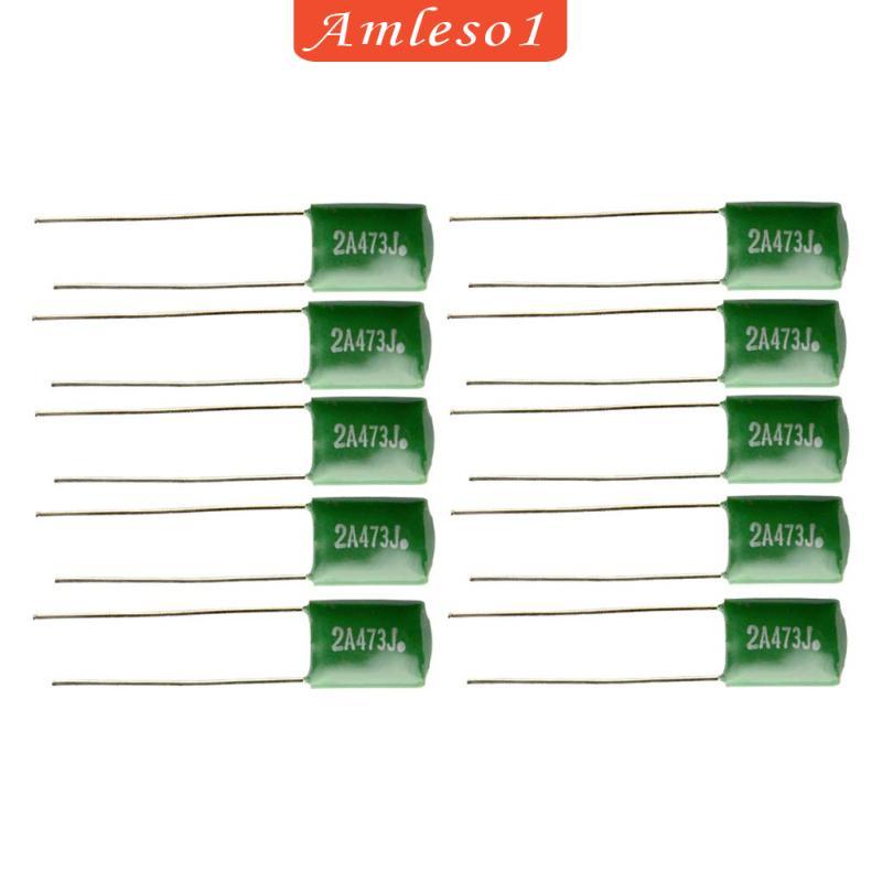 10 Miếng 0,047 / 2A473J Tụ Điện DIY Cho Đàn Guitar Điện Bass Mũ Xanh