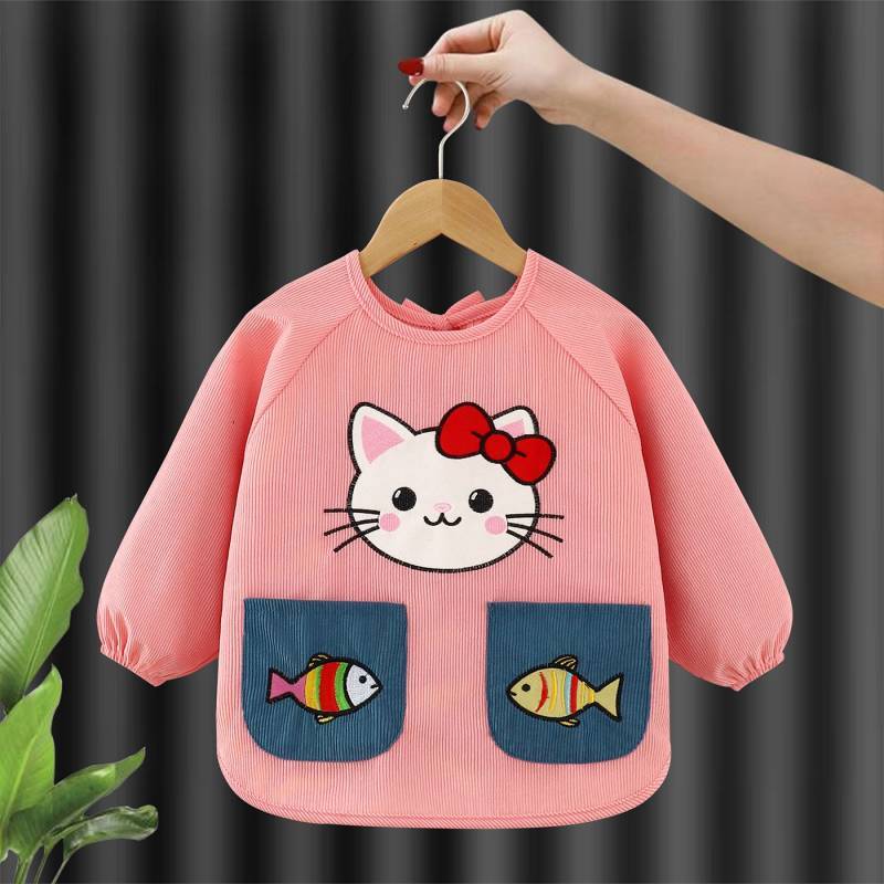 Children's Gown Waterproof Baby Eating Anti-Dirty Bib Girl Fashionable Outer Wear Apron 61St